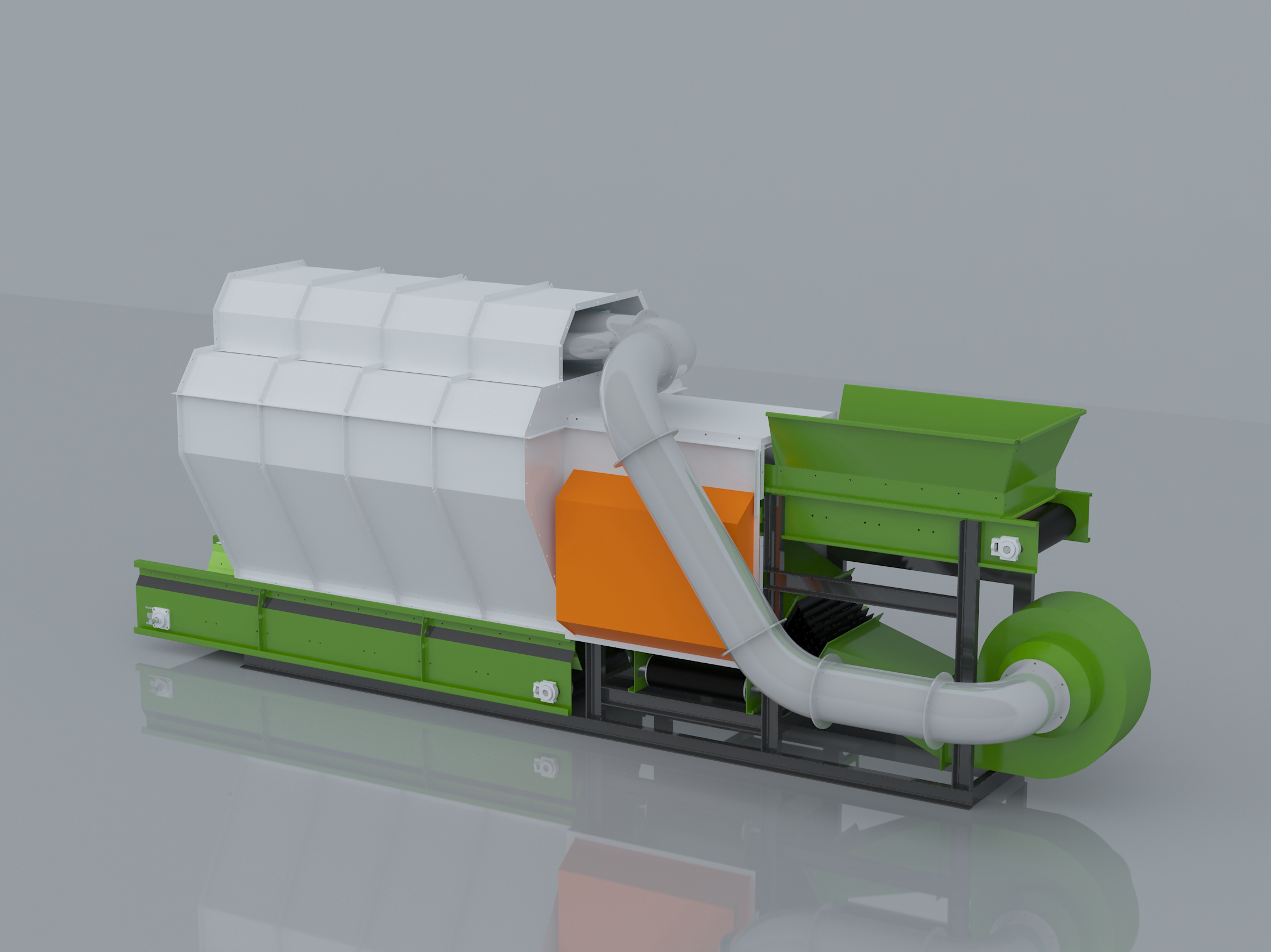 Horizontal air separator Horizontal air separator